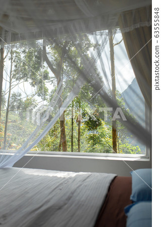 Hotel interior with large panoramic window and Hotel interior with large panoramic window and 63555848