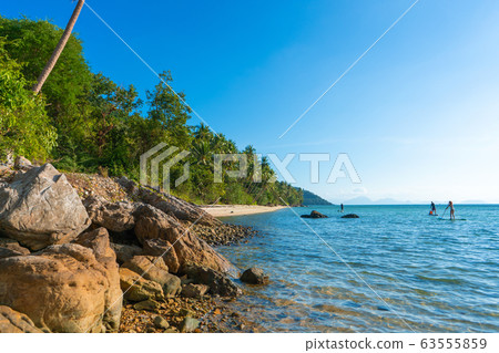 Sandy beach of a paradise deserted tropical 63555859