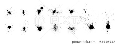 Set of splashing ink vector - Stock Illustration [63556532] - PIXTA