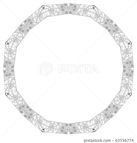 Round frame for coloring. Vector decorative-插圖素材 [63556774] - PIXTA圖庫