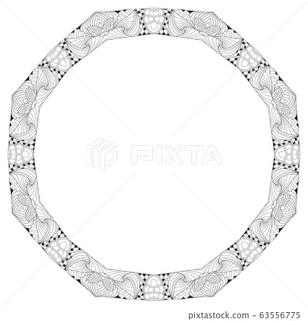 Round frame for coloring. Vector decorative - Stock Illustration ...