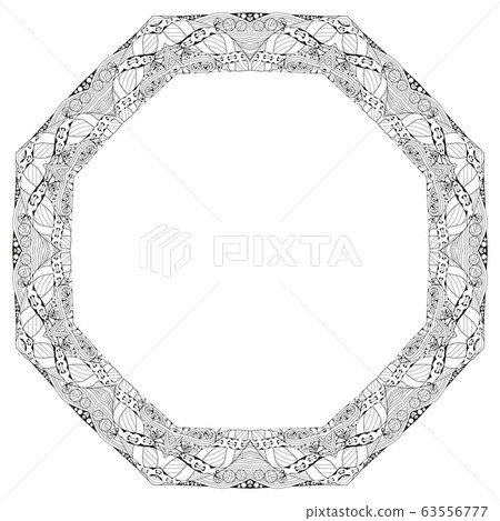 Round frame for coloring. Vector decorative - Stock Illustration ...