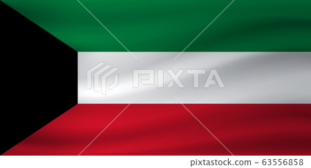 Waving flag of Kuwait. Vector illustration Waving flag of Kuwait. Vector illustration 63556858