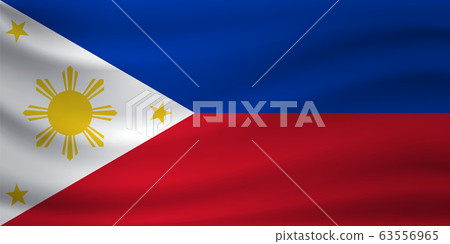 Waving flag of Philippines. Vector illustration 63556965
