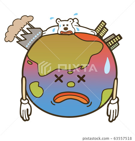 Warming image illustration-earth character 63557518