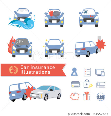 Car car car insurance illustration vector blue set Car car car insurance illustration vector blue set 63557864