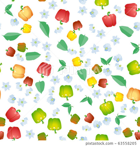 Cute seamless pattern with cartoon bell pepper Cute seamless pattern with cartoon bell pepper 63558205