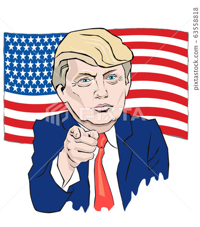 Cartoon Portrait President tie points with your 63558818