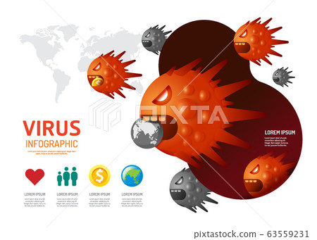 virus corona covid 19 Infographic design vector 63559231