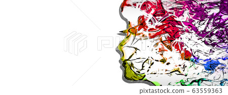 Artistic woman profile silhouette 63559363