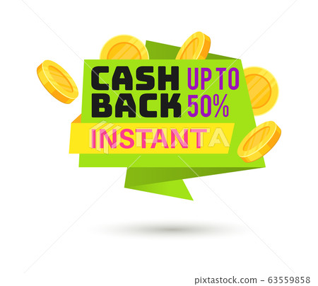 Cashback label. Symbol of sale shopping tag and saving money label vector sticker design 63559858