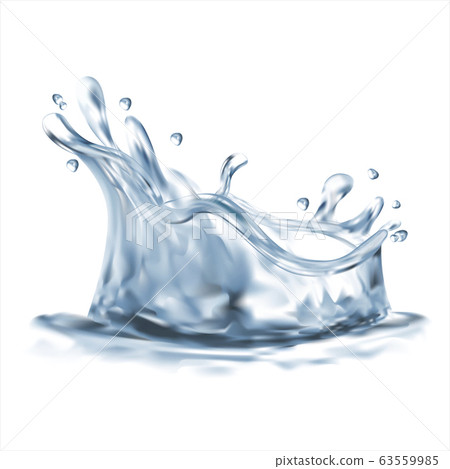 Realistic Detailed 3d Fresh Pure Water Splash. Vector 63559985
