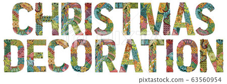 Words Christmas decoration. Vector decorative 63560954