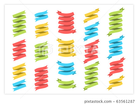Flat ribbon banner vector set illustration 63561287