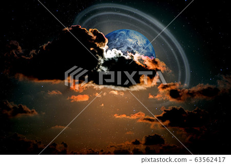 Alien landscape of dawn clouds.  63562417