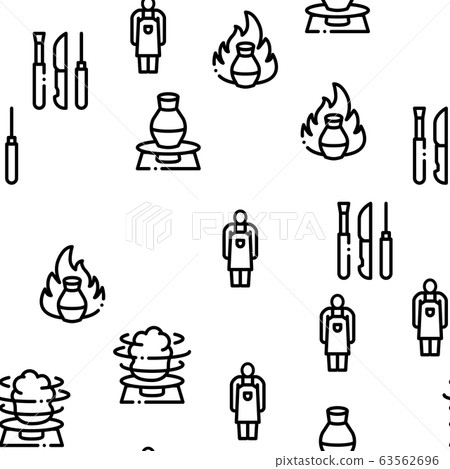 Pottery And Ceramics Seamless Pattern Vector Pottery And Ceramics Seamless Pattern Vector 63562696