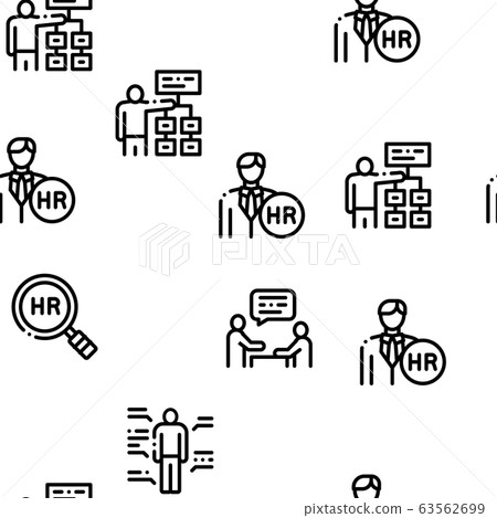 Hr Human Resources Seamless Pattern Vector - Stock Illustration ...
