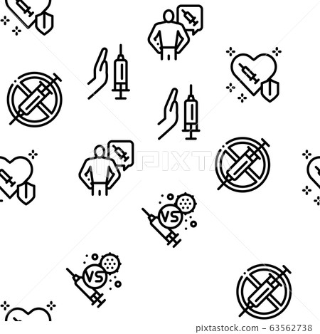 Vaccination Syringe Seamless Pattern Vector Vaccination Syringe Seamless Pattern Vector 63562738