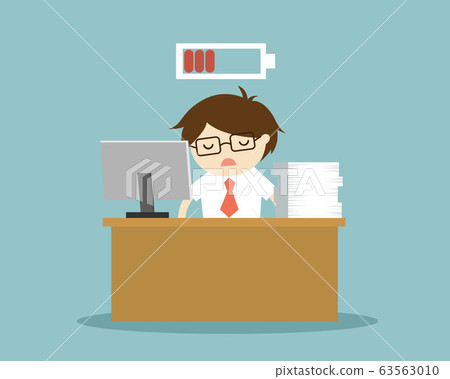 Business concept, Businessman feeling tired and 63563010