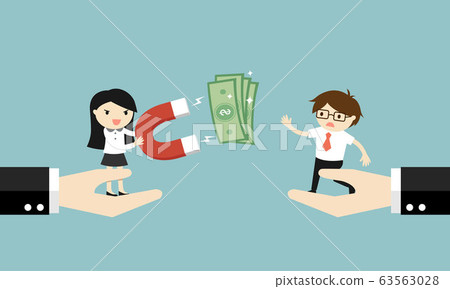 Business concept, Business woman attracting cash 63563028