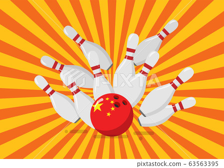 Bowling ball with the United State flag breaks Bowling ball with the United State flag breaks 63563395