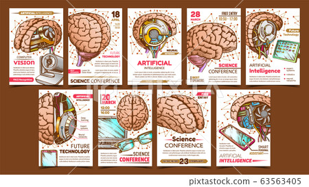 Future Technology Advertising Posters Set Vector 63563405