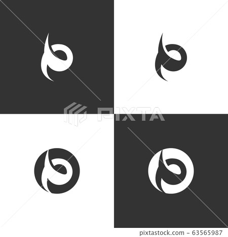 Abstract letter P tribal logo style vector design Abstract letter P tribal logo style vector design 63565987