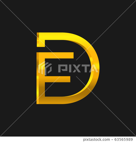 DF letter gold gradient logo 63565989
