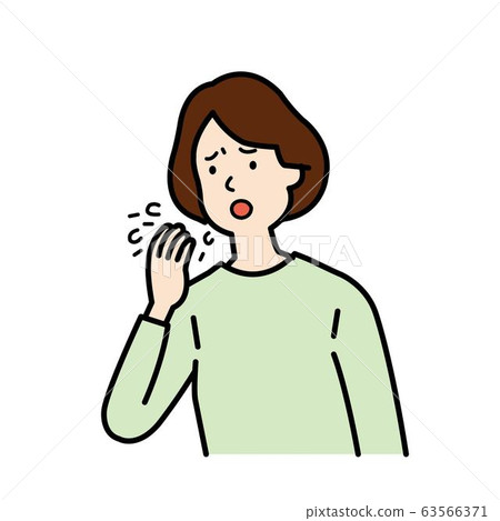 Mature woman coughing - Stock Illustration [63566371] - PIXTA