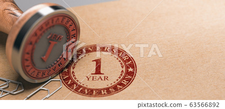 First Anniversary Celebration Card Horizontal 63566892