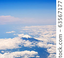 富士，天空，山，火山，飛行，藍色，藍色，雲彩，高海拔，風景，日本 63567177