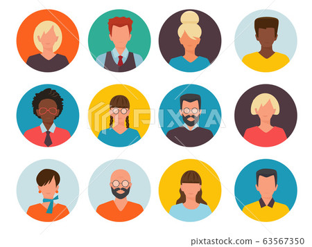 People avatars. Profile id images cv head of businessman and women vector collection 63567350