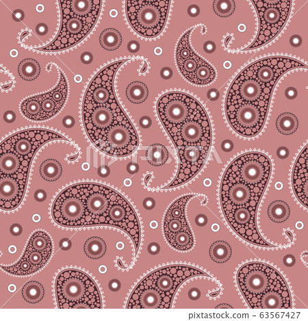 Vector flower paisley seamless pattern element. - Stock Illustration ...