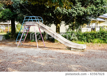 Playground slide with autumn leaves in Japan 63567828