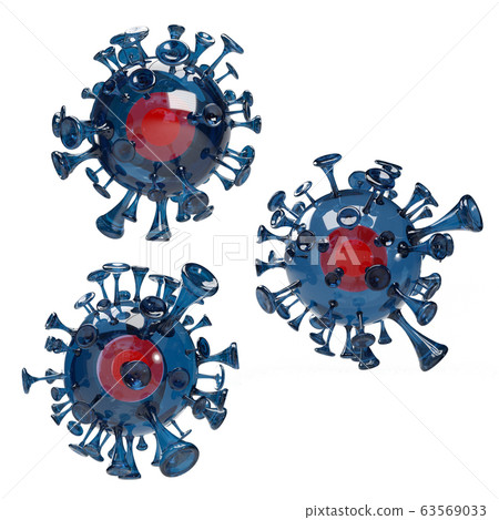 Abstract techno 3d corona virus outbreak illustration 63569033