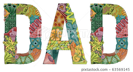 Word dad. Vector decorative zentangle object 63569145