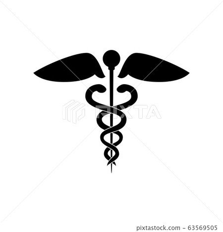 Caduceus health symbol Asclepius's Wand logo - Stock Illustration ...