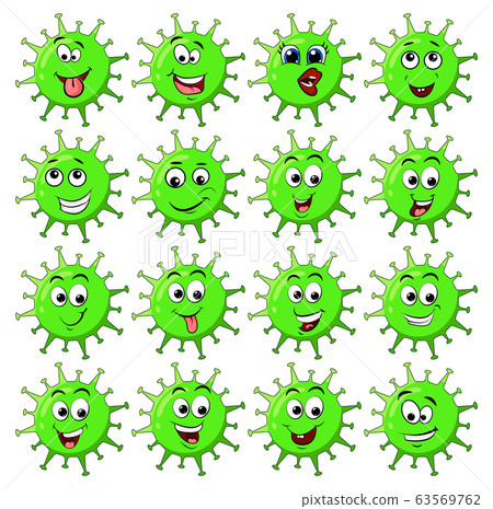 Virus corona cell cartoon character design with 63569762