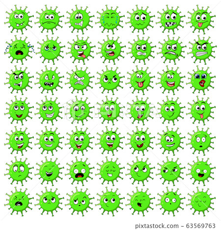 Corona Virus character with face expression. Corona Virus character with face expression. 63569763