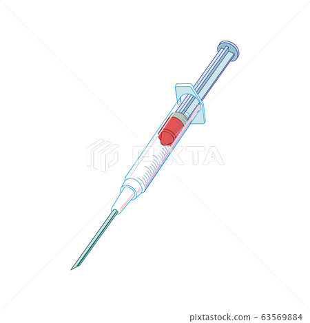 Realistic medical syringe isolated on white Realistic medical syringe isolated on white 63569884