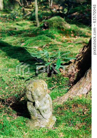 Sanzenin temple, stone statue in Ohara, Kyoto, Japan 63570048