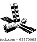Vector soviet black space satellite 63570068