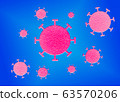 Illustration of multiple coronavirus cells 63570206