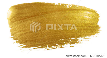 Gold color paint brush stroke. Big golden smear Gold color paint brush stroke. Big golden smear 63570565