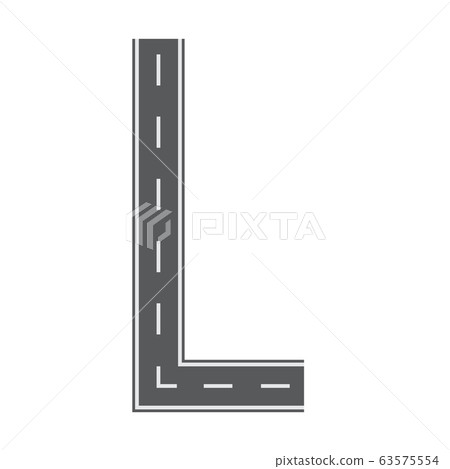 L letter for Road or street font. Flat and... - Stock Illustration ...