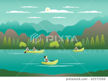 Rowing, sailing in boats as a sport or form of 63575569