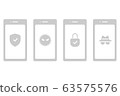 Smartphone security measures. Beware of hijacking / illegal access / login. Vector data / graphic material 63575576