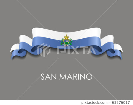 San Marino flag wavy ribbon background. Vector illustration. 63576017