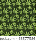 Cannabis leaf on green background. ESP pattern 63577586