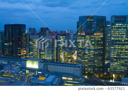 品川鳥瞰圖建築物辦公區夜景東京遠攝遠射 63577921